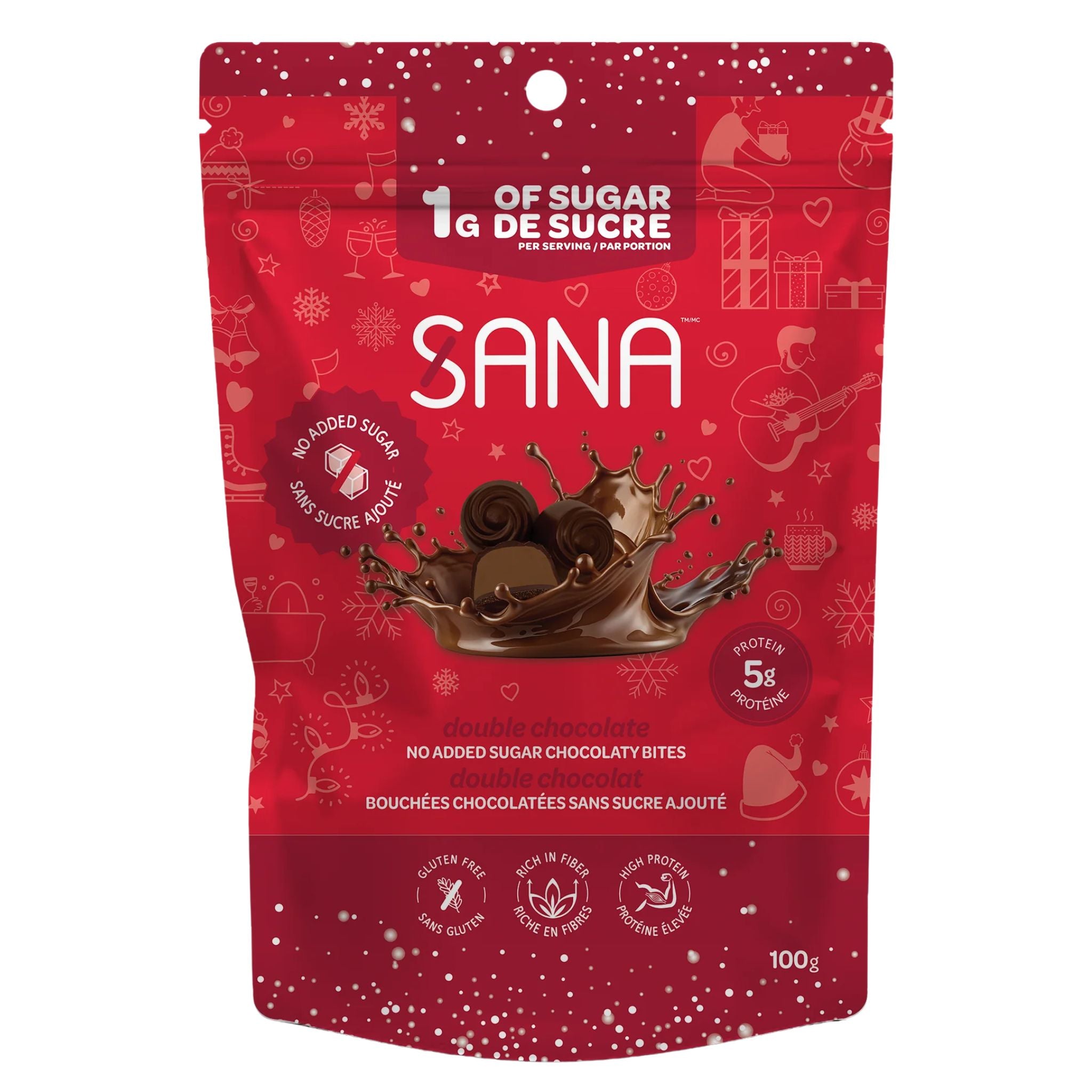 Sana Dark Choco Bites Double Chocolate 100g - Nature's Source Inc