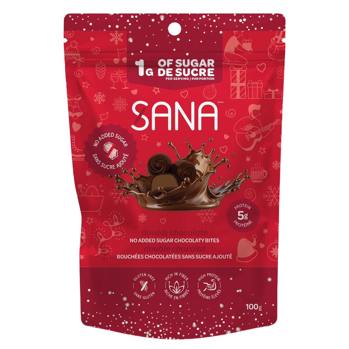 Sana Dark Choco Bites Double Chocolate 100g - Nature's Source Inc