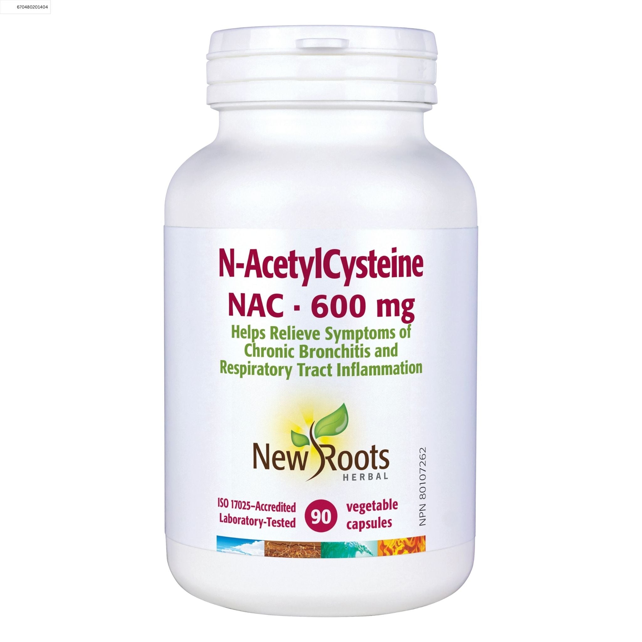 New Roots N - AcetylCysteine NAC 600mg 90 Vegetable Capsules - Nature's Source Inc