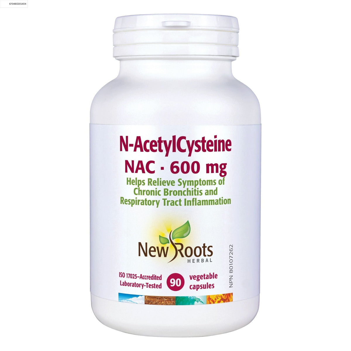 New Roots N - AcetylCysteine NAC 600mg 90 Vegetable Capsules - Nature's Source Inc