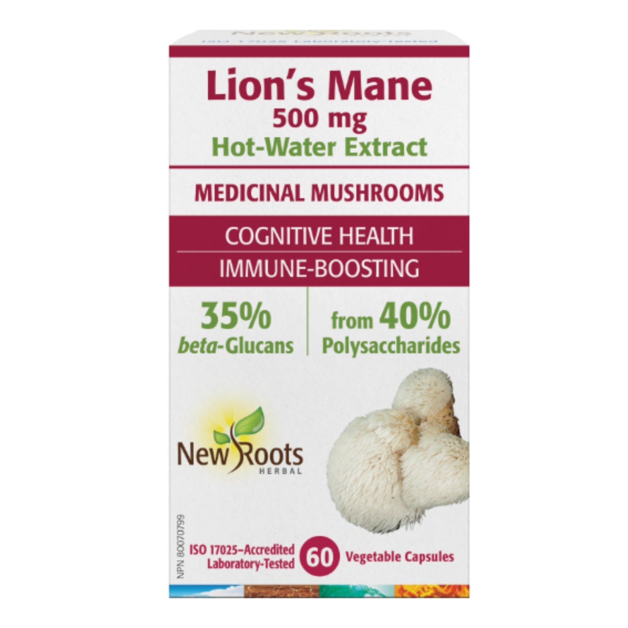 New Roots Lion’s Mane 500mg 60 Vegetable Capsules - Nature's Source Inc
