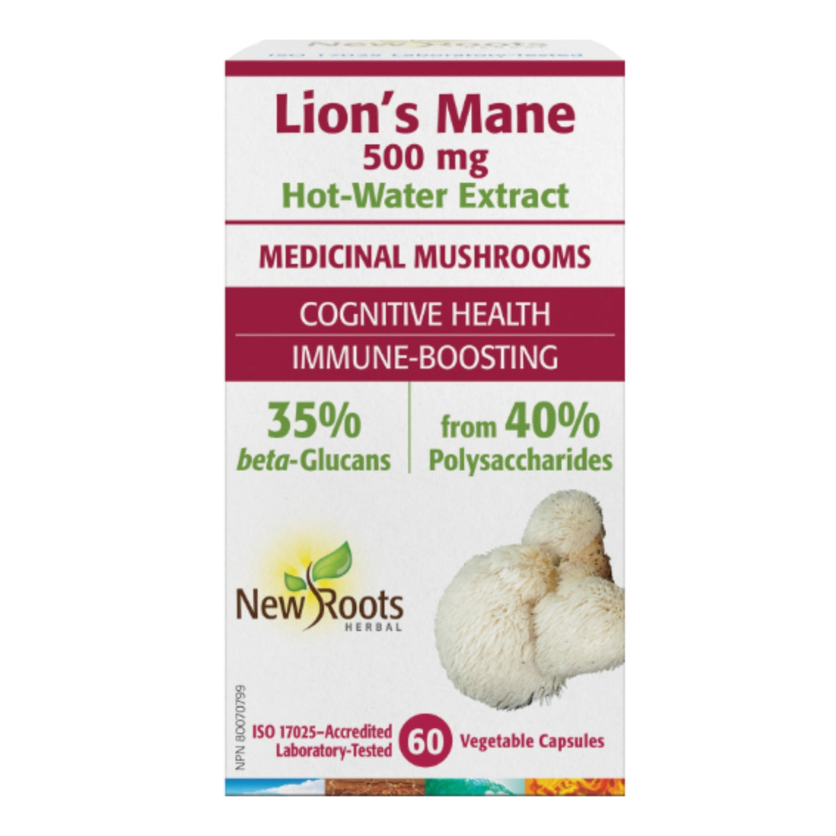 New Roots Lion’s Mane 500mg 60 Vegetable Capsules - Nature's Source Inc