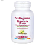 New Roots Pure Magnesium Bisglycinate 130mg 120 Vegetable Capsules - Nature's Source Inc