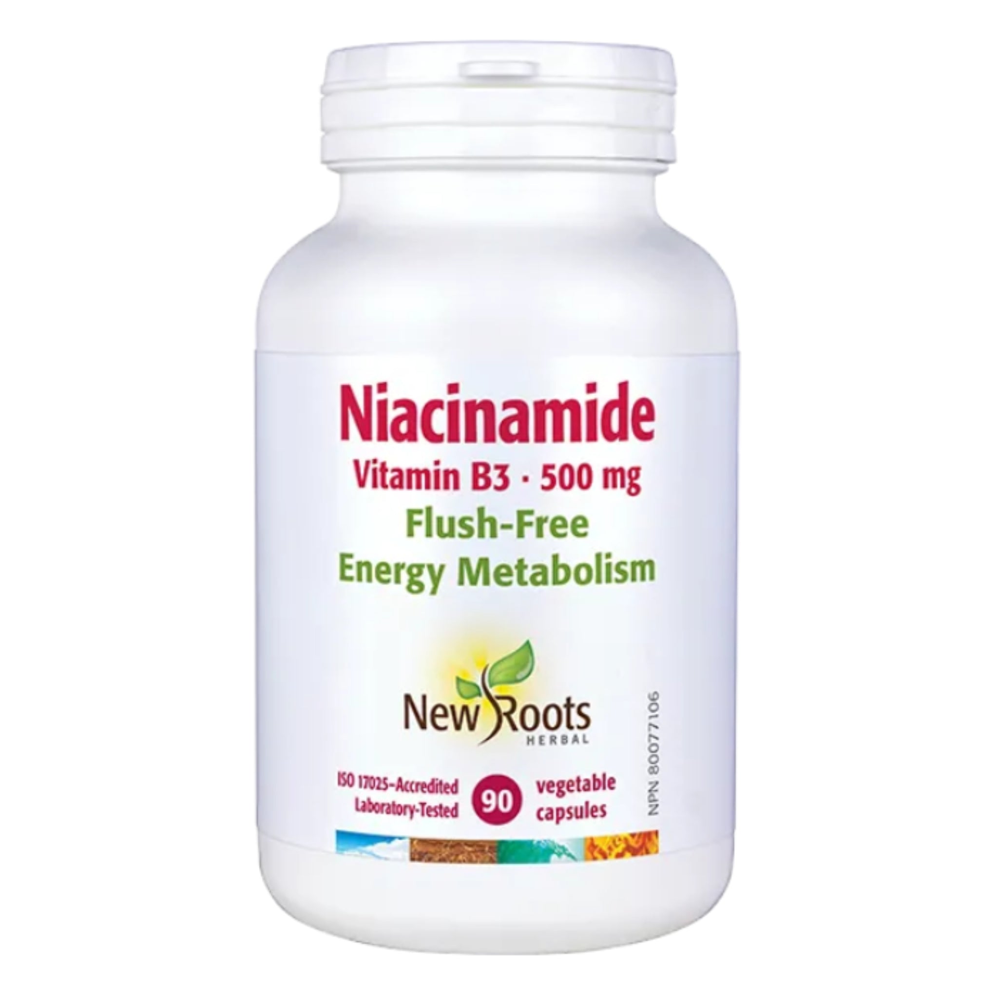 New Roots Niacinamide Vitamin B3 500mg 90 Vegetable Capsules - Nature's Source Inc