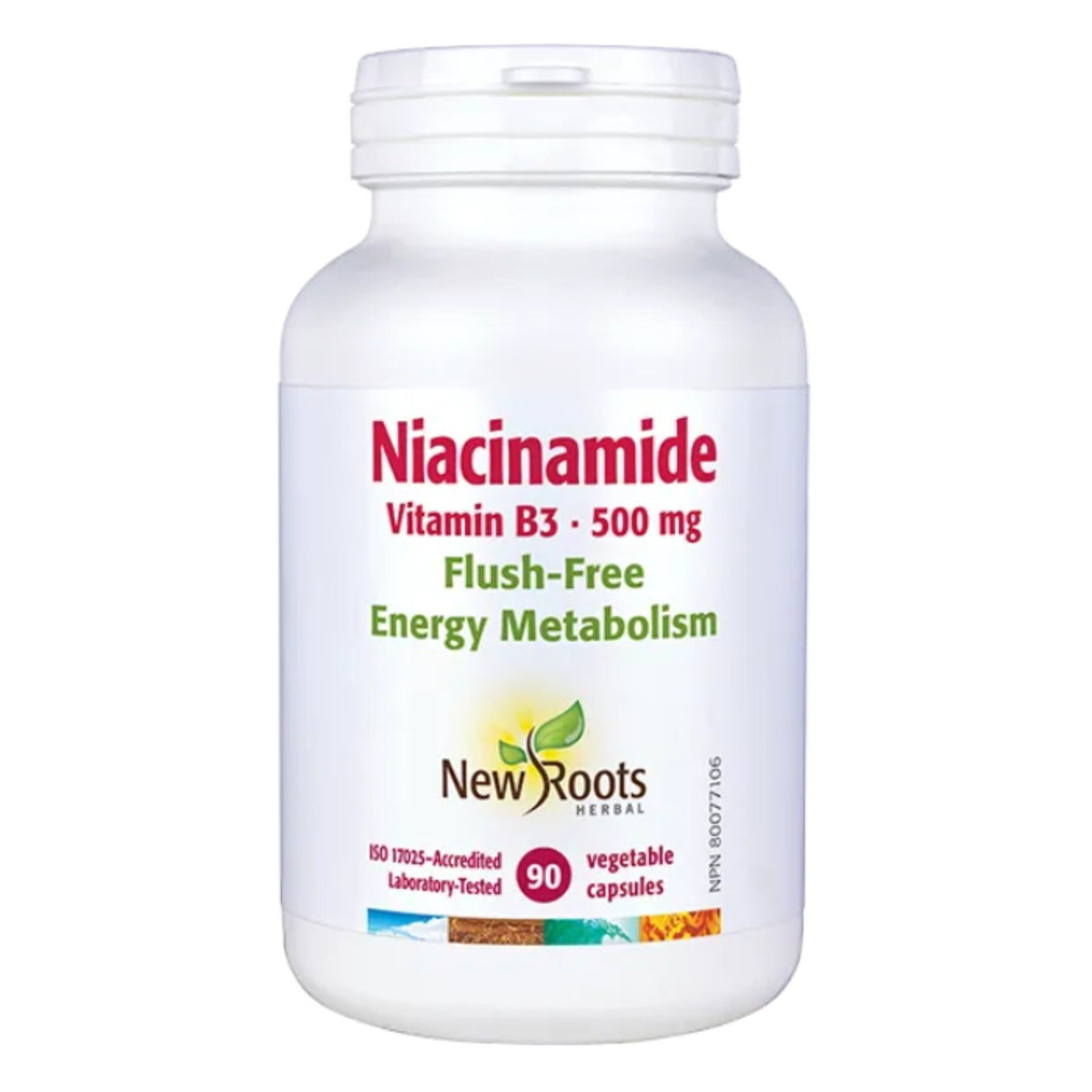 New Roots Niacinamide Vitamin B3 500mg 90 Vegetable Capsules - Nature's Source Inc
