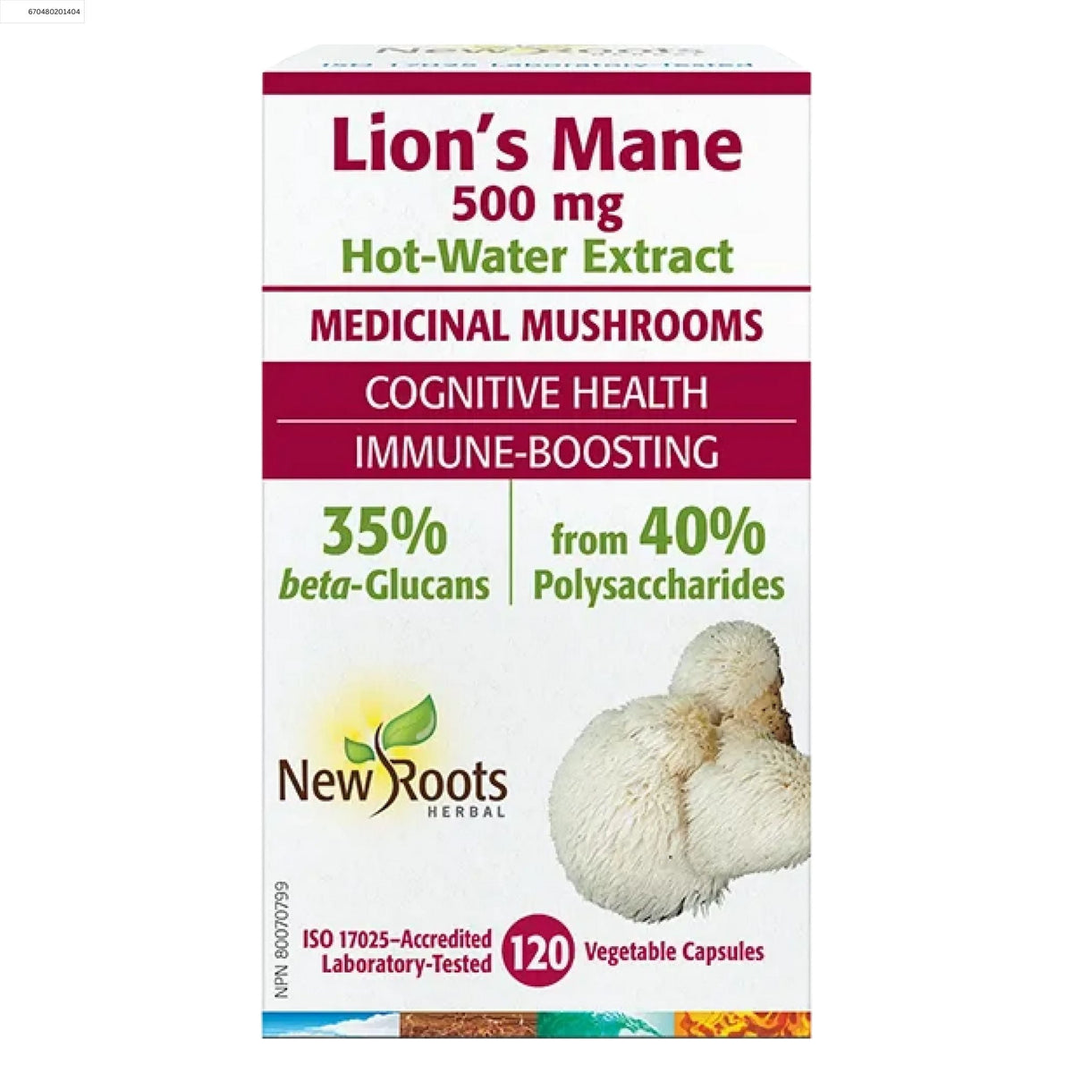New Roots Lion’s Mane 500mg 120 Vegetable Capsules - Nature's Source Inc