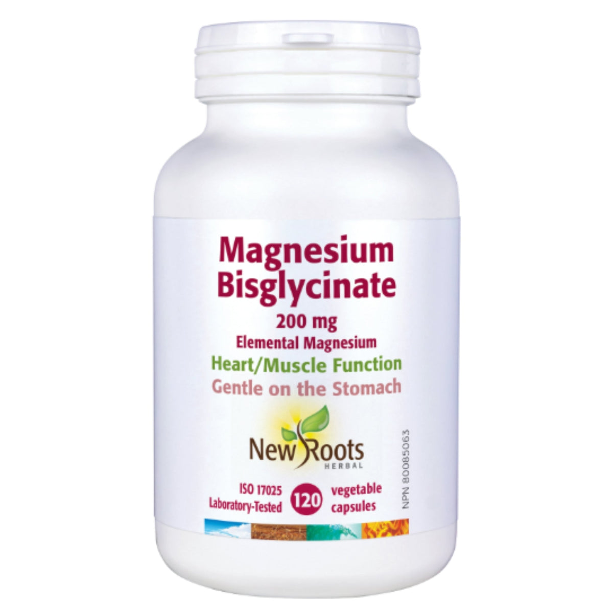 New Roots Magnesium Bisglycinate 200mg 120 Vegetable Capsules - Nature's Source Inc