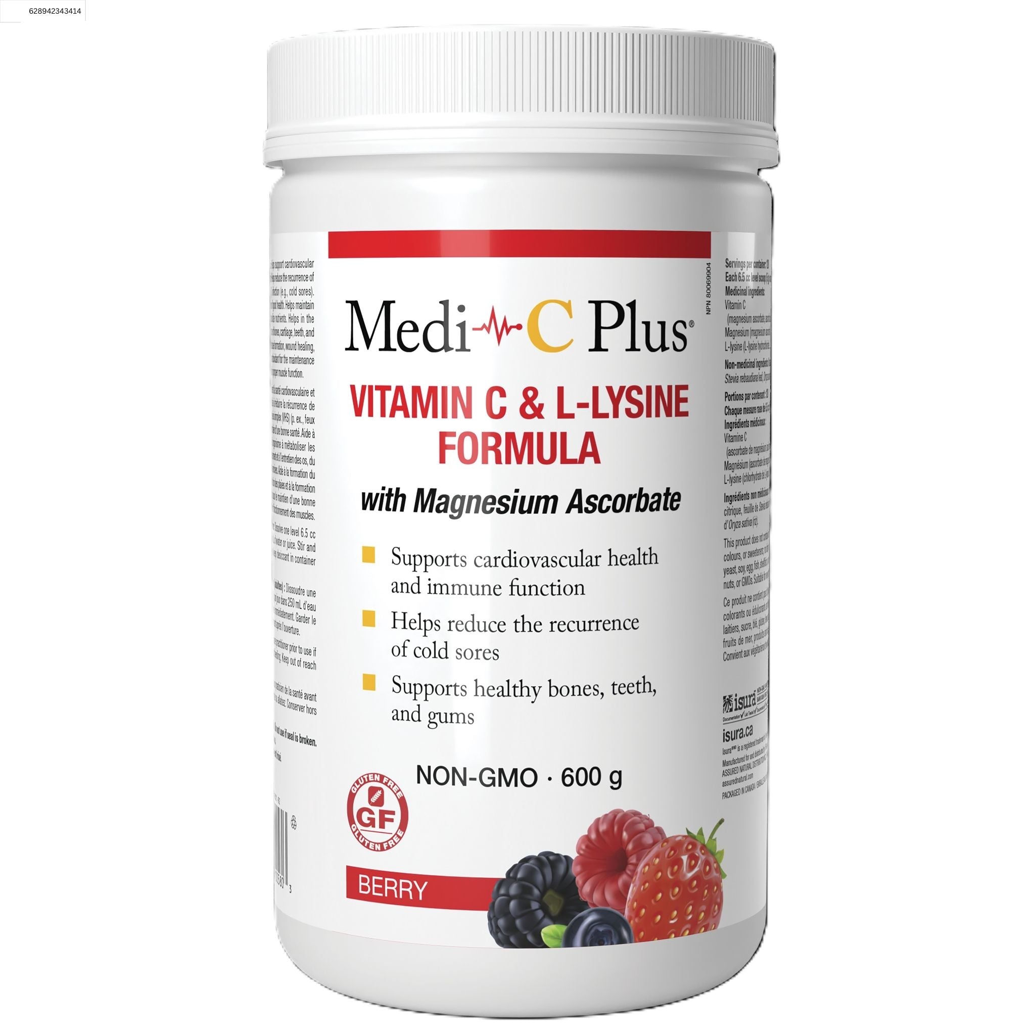 Medi - C Plus With Magnesium Ascorbate Berry 600g - Nature's Source Inc