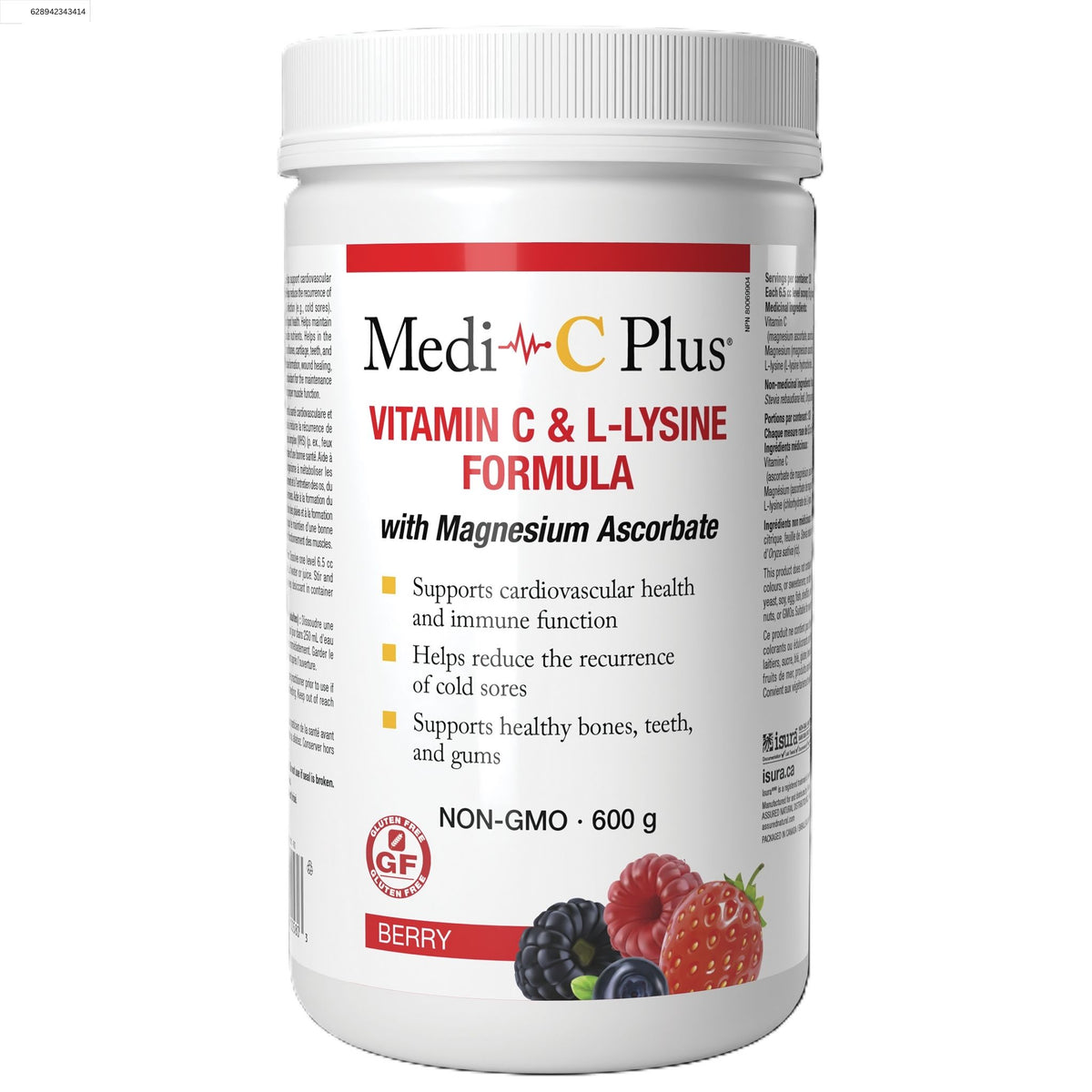 Medi - C Plus With Magnesium Ascorbate Berry 600g - Nature's Source Inc