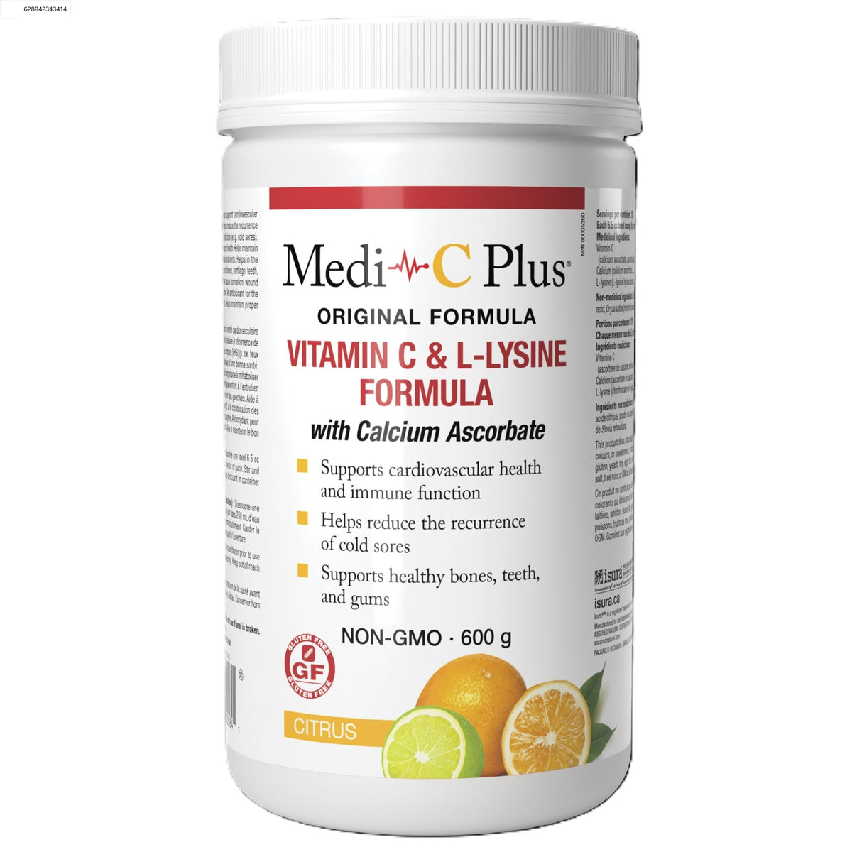 Medi - C Plus With Calcium Ascorbate Citrus 600g - Nature's Source Inc