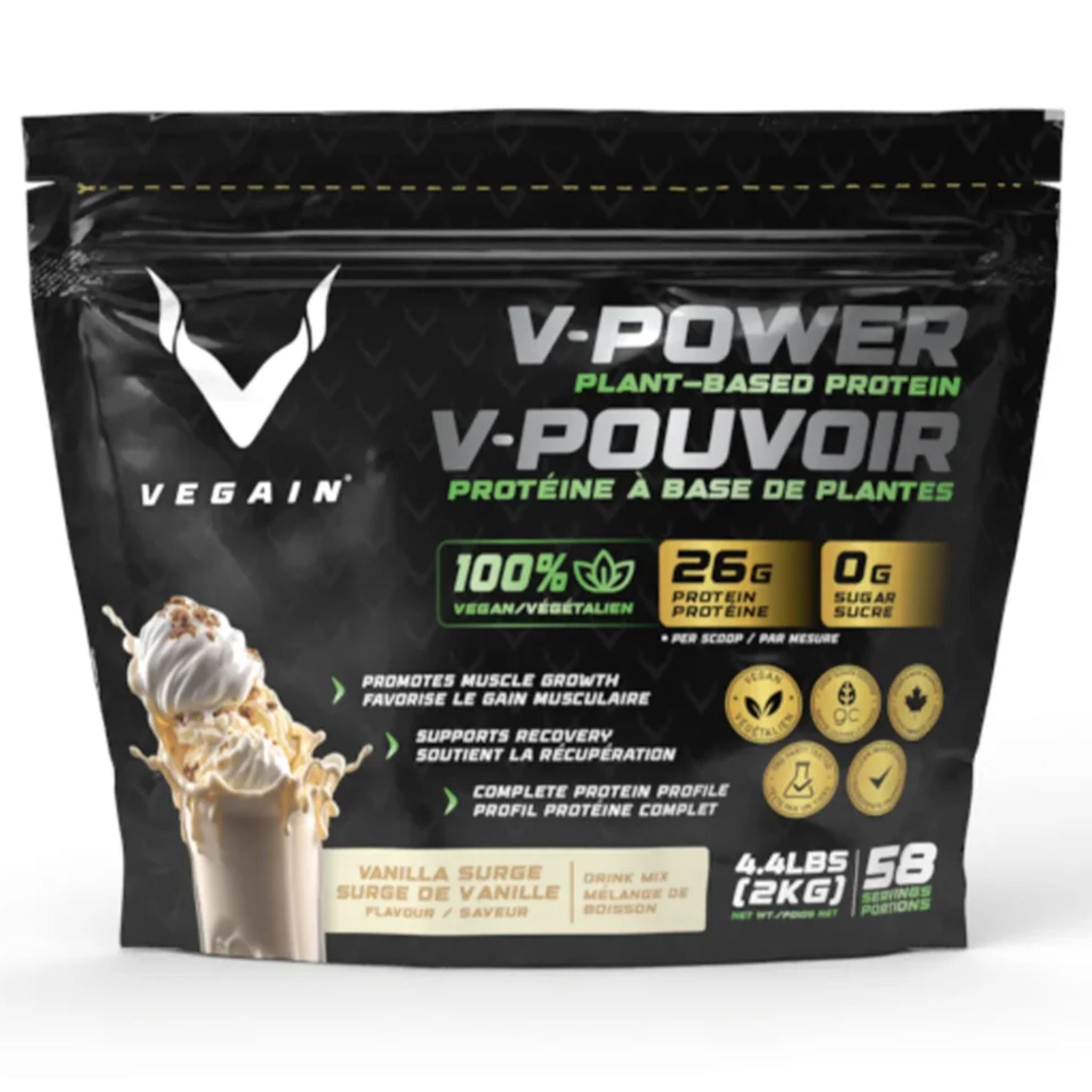 VEGAIN V - POWER Plant - Based Protein Vanilla 2kg - Nature's Source Inc