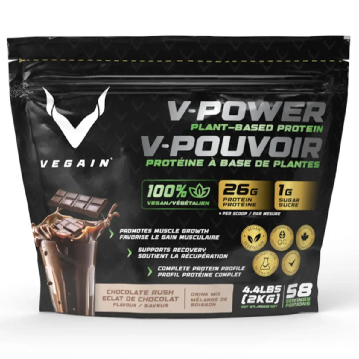 VEGAIN V - POWER Plant - Based Protein Chocolate 2kg - Nature's Source Inc