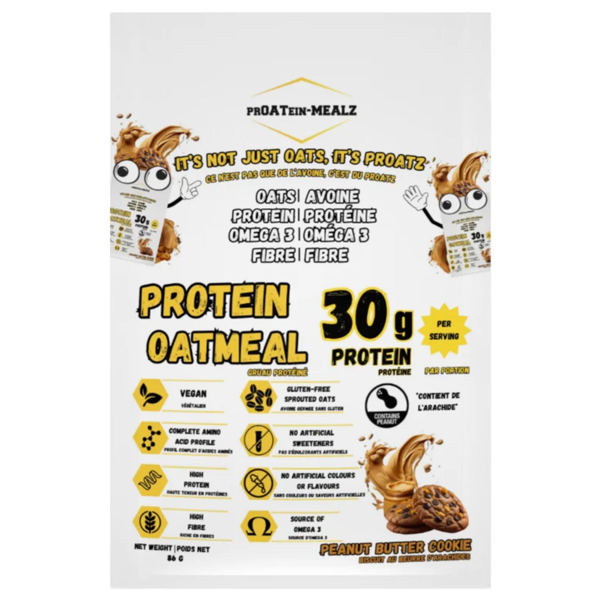 Proatein Mealz Protein Oatmeal Peanut Butter 88g - Nature's Source Inc