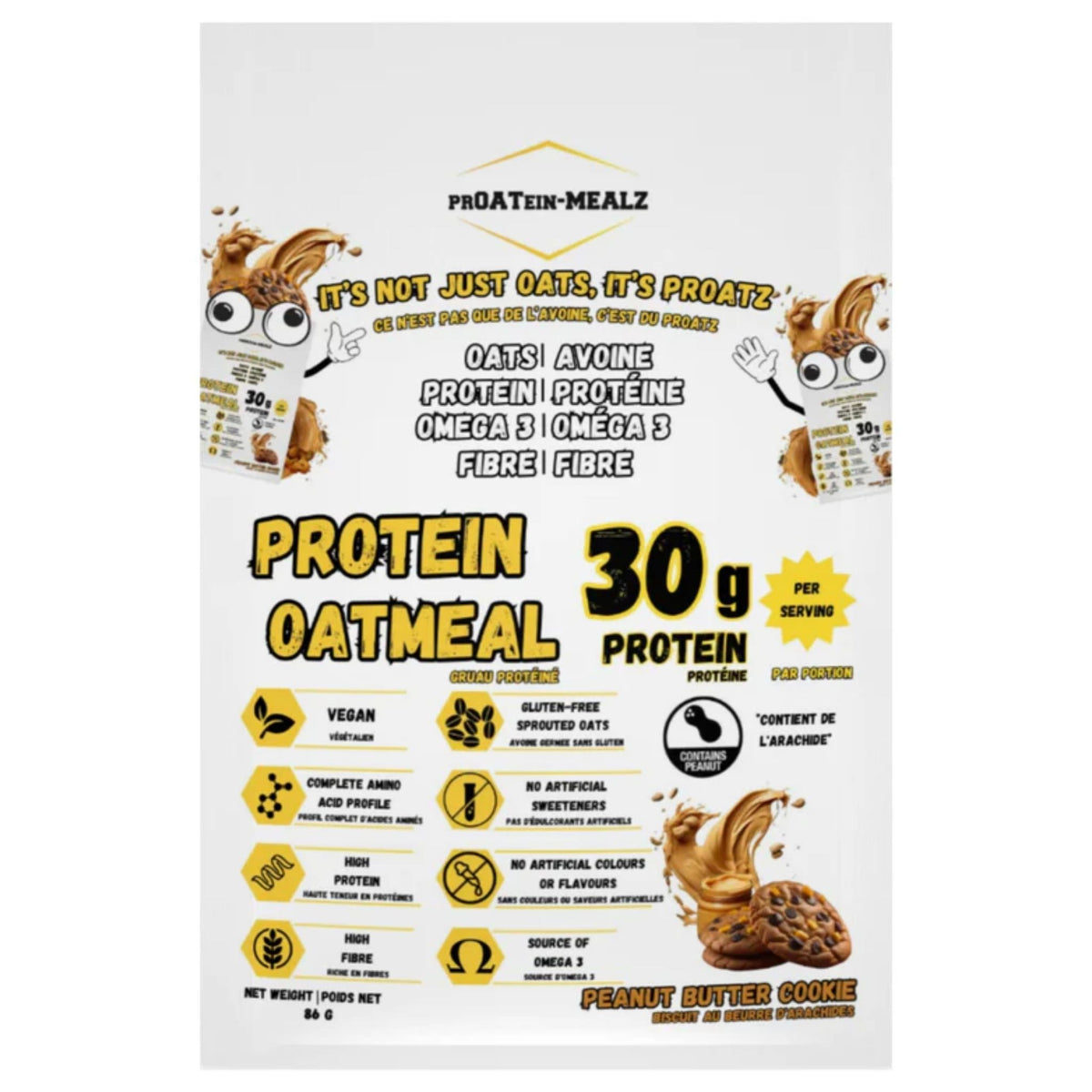 Proatein Mealz Protein Oatmeal Peanut Butter 88g - Nature's Source Inc
