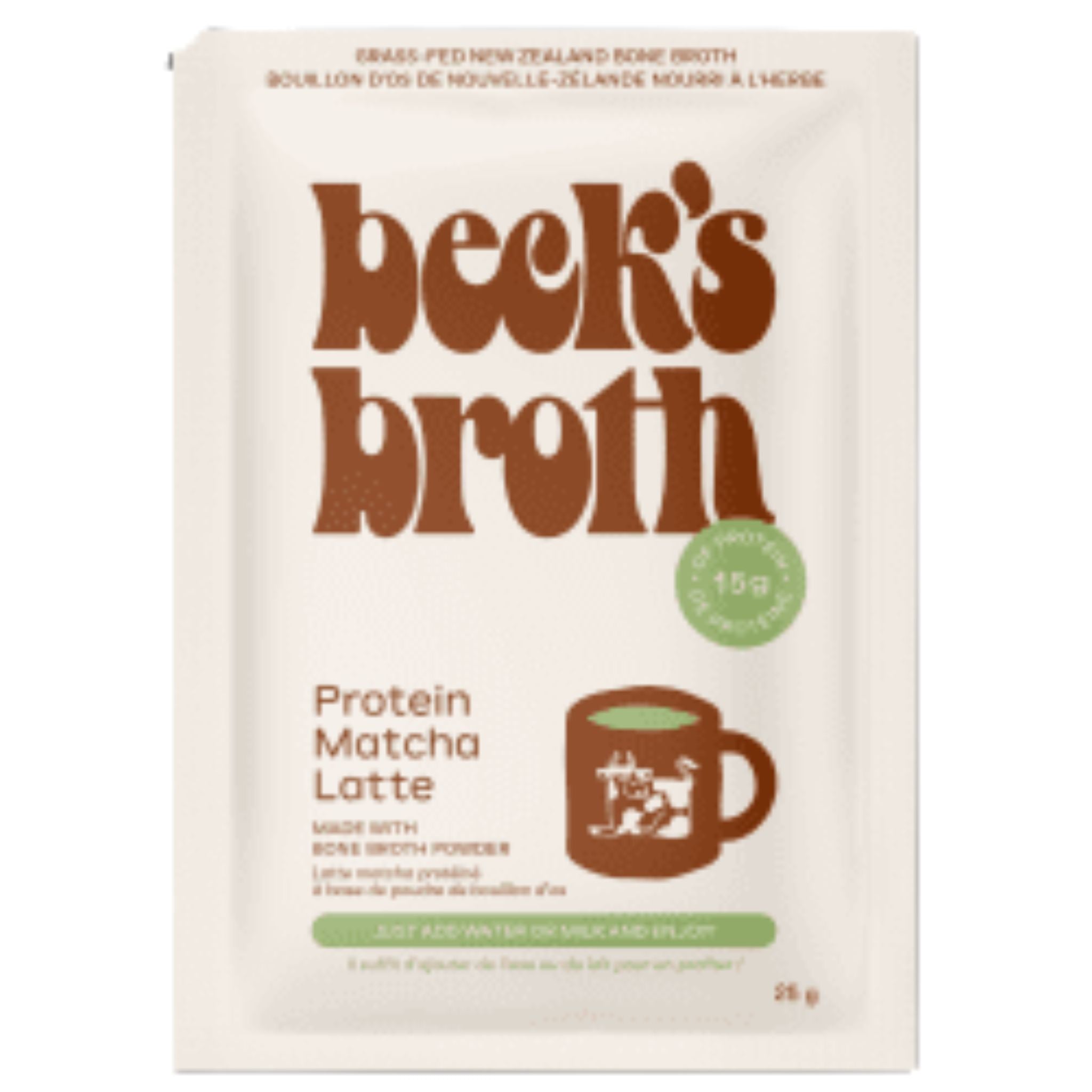Beck's Broth Protein Matcha Latte 25g - Nature's Source Inc