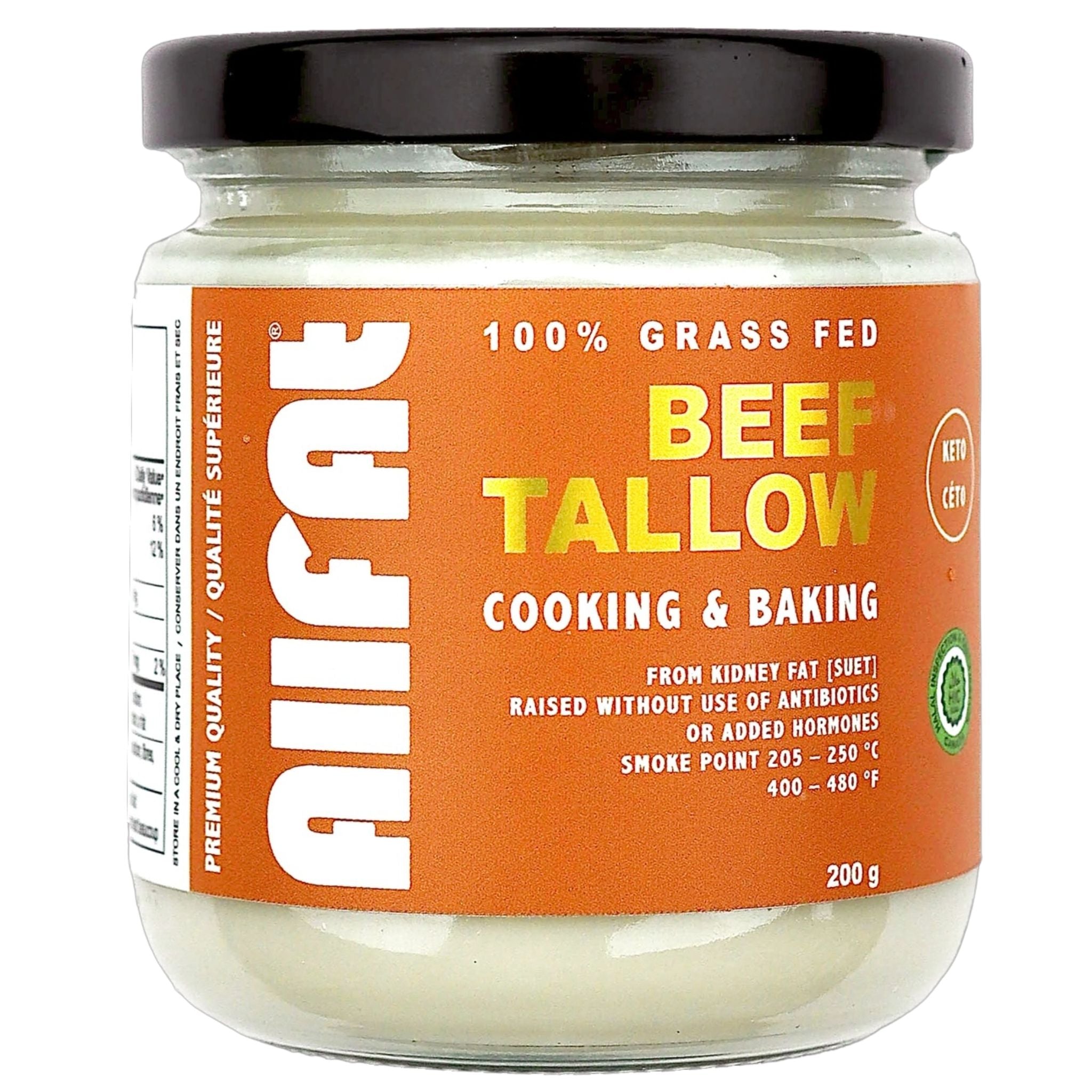 Allfat 100% Grass Fed Beef Tallow Cooking And Baking 200g - Nature's Source Inc