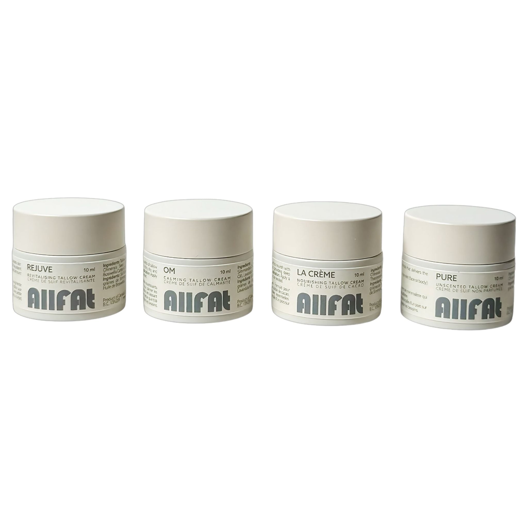 Allfat Skincare Tallow Cream Variety Pack 4x10 ml - Nature's Source Inc