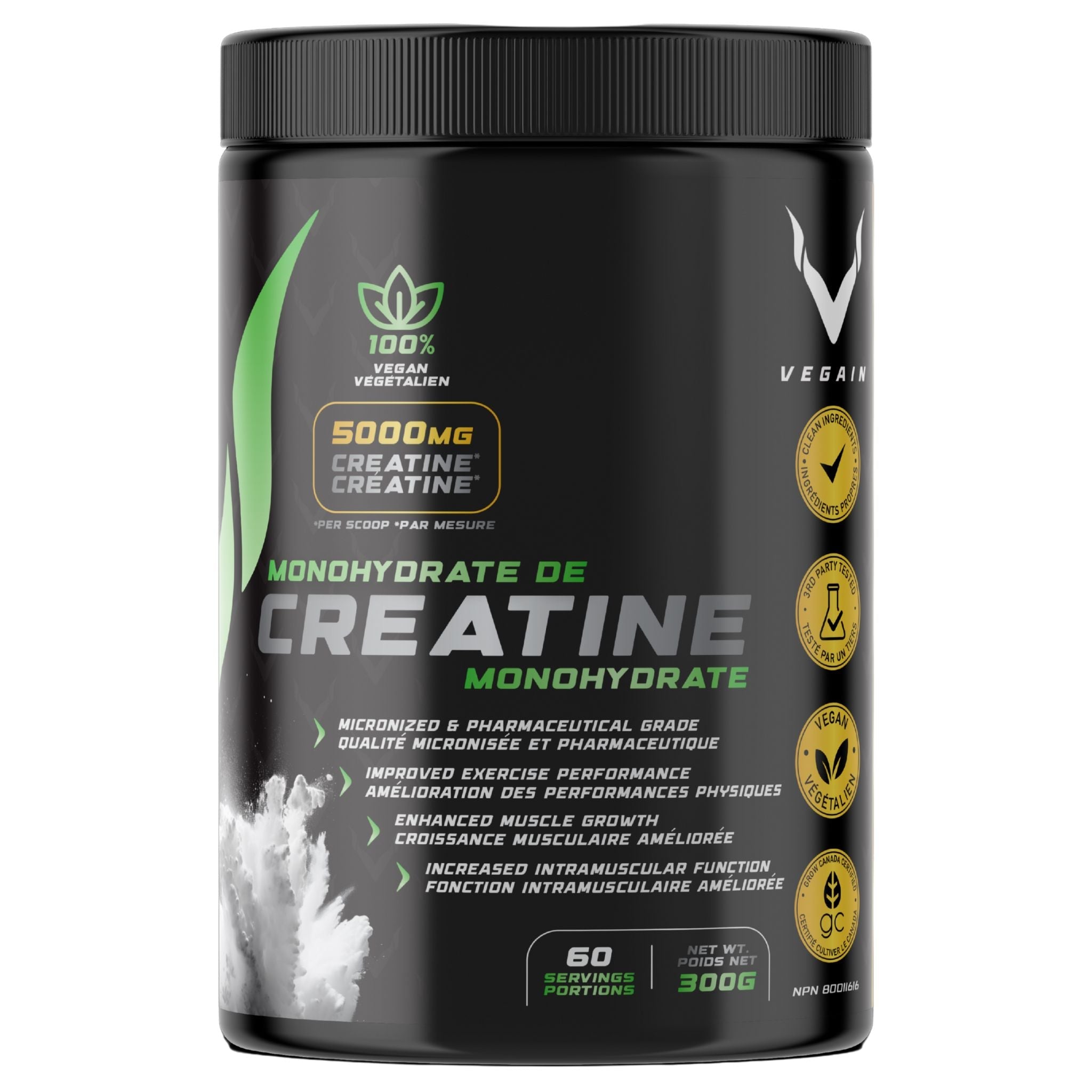 VEGAIN Creatine Monohydrate 300g - Nature's Source Inc