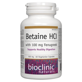 Bioclinic Naturals Betaine HCI with 100mg Fenugreek 60 Vegetarian Capsules - Nature's Source Inc