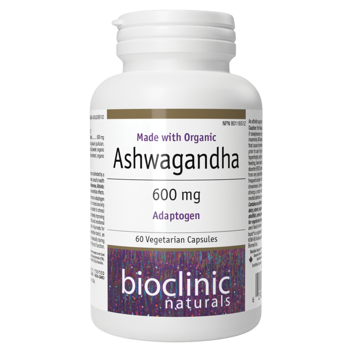 Bioclinic Naturals Ashwagandha 600mg 60 Vegetarian Capsules