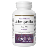 Bioclinic Naturals Ashwagandha 600mg 60 Vegetarian Capsules - Nature's Source Inc