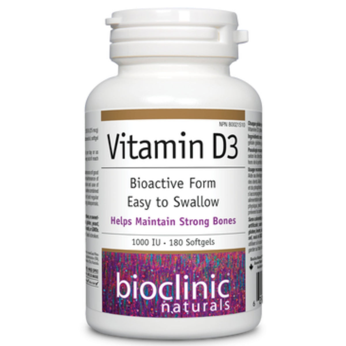 Bioclinic Vitamin D3 1000IU 180 Softgels - Nature's Source Inc