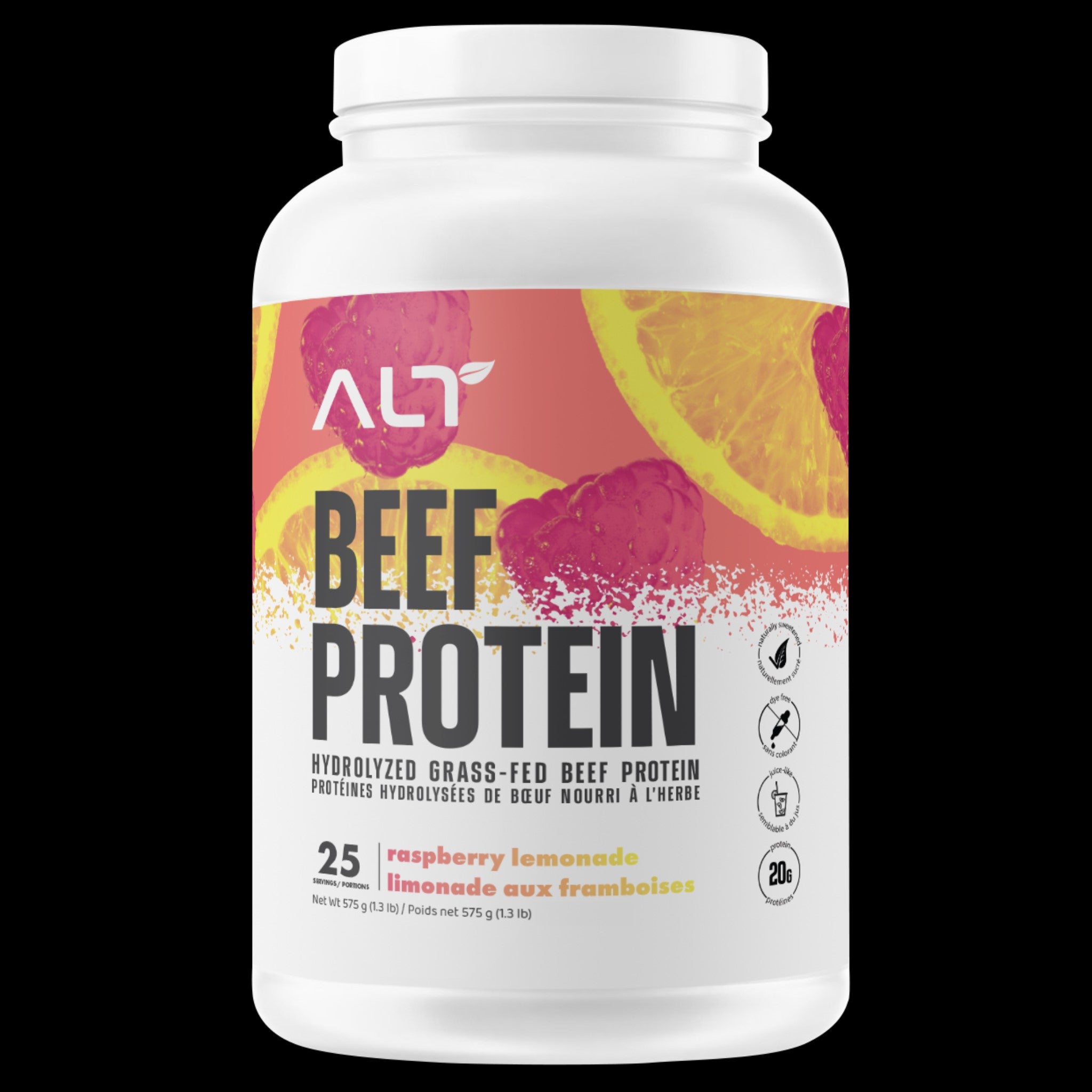 ALT Grass - Fed Beef Protein Raspberry Lemonade 725g - Nature's Source Inc
