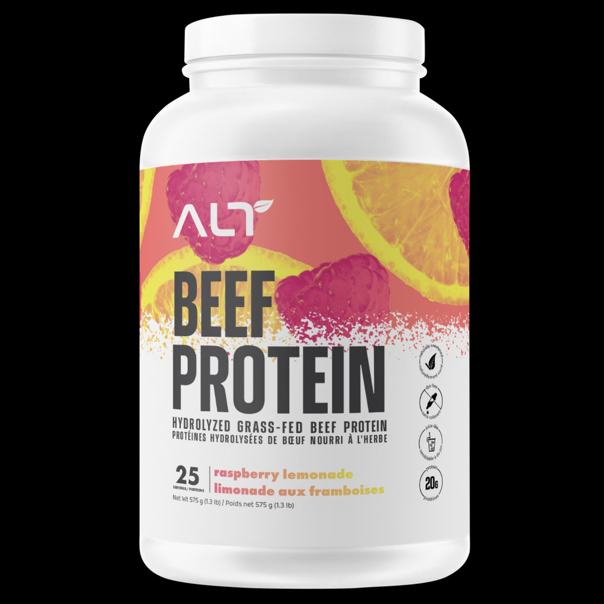 ALT Grass - Fed Beef Protein Raspberry Lemonade 725g - Nature's Source Inc
