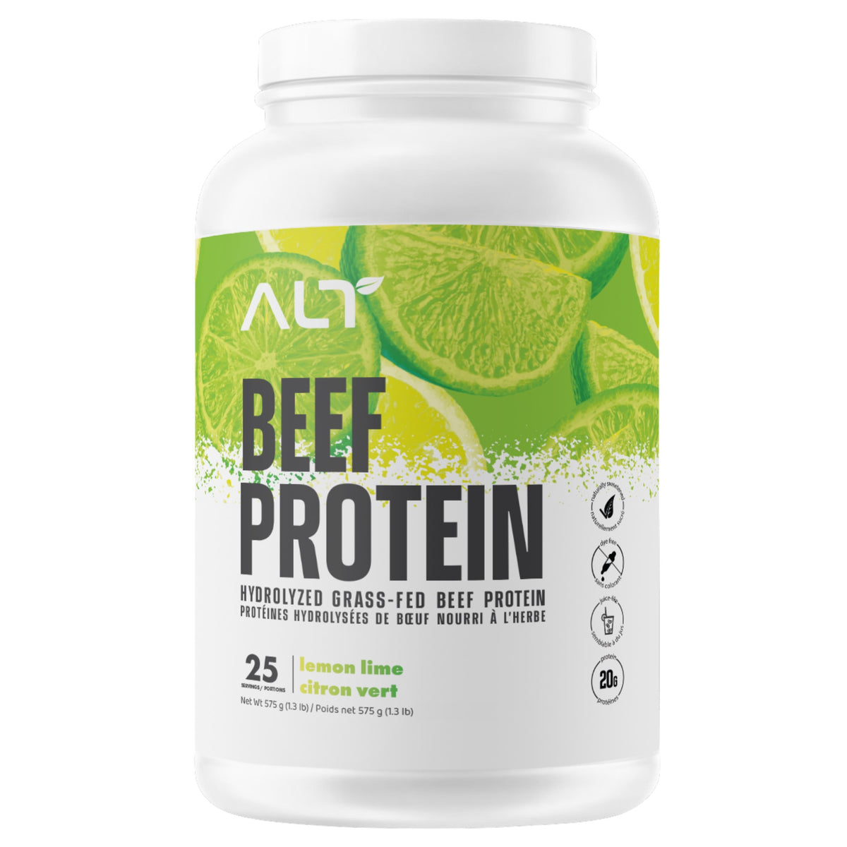 ALT Grass - Fed Beef Protein Lemon Lime 725g - Nature's Source Inc