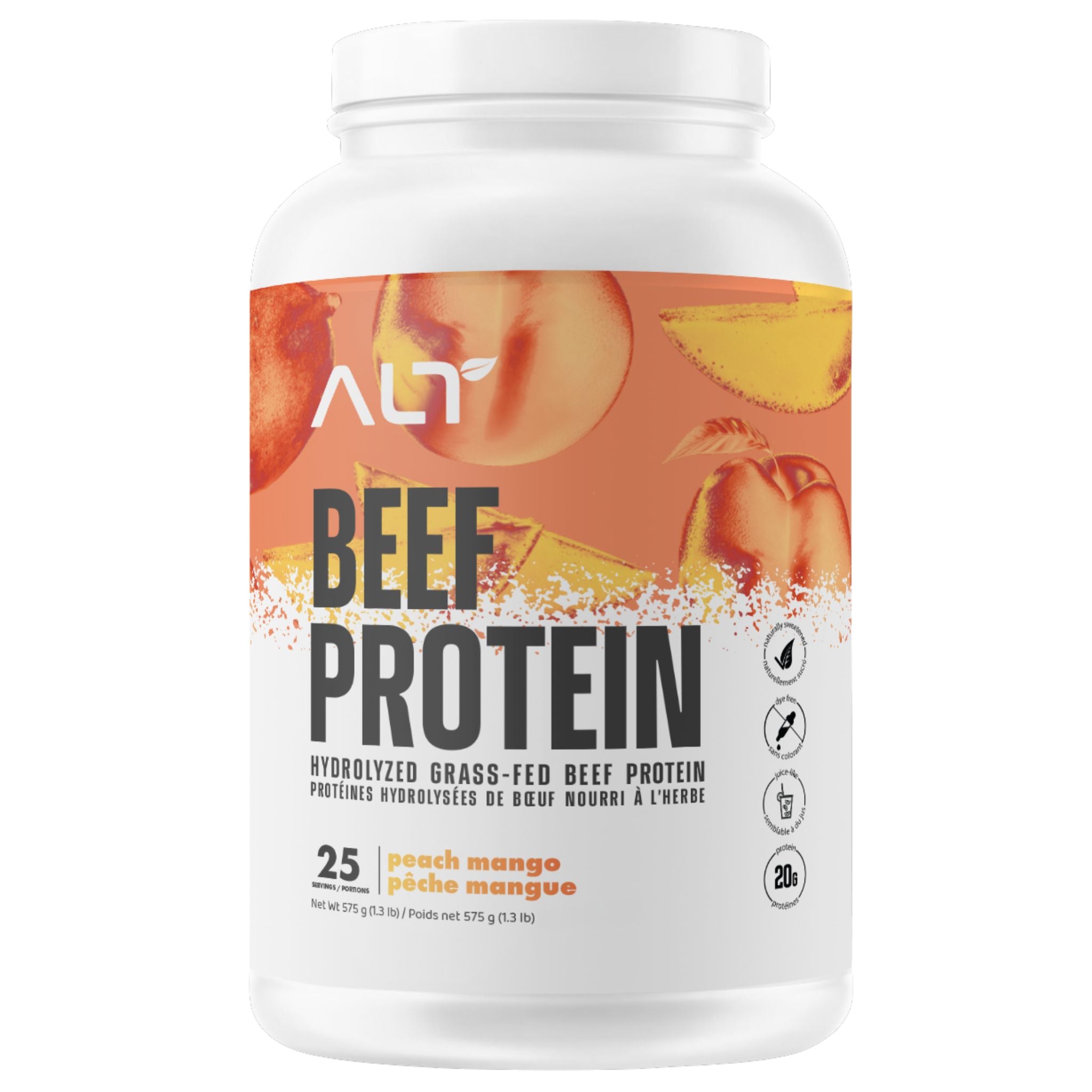 ALT Grass - Fed Beef Protein Peach Mango 725g - Nature's Source Inc