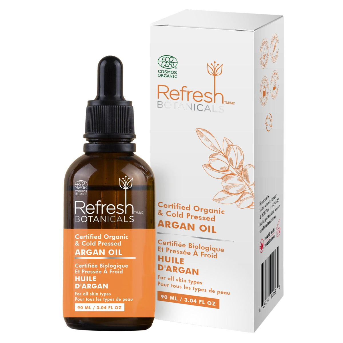 Refresh Botanicals Argan Oil Organic & Cold Pressed 90ml - Nature's Source Inc
