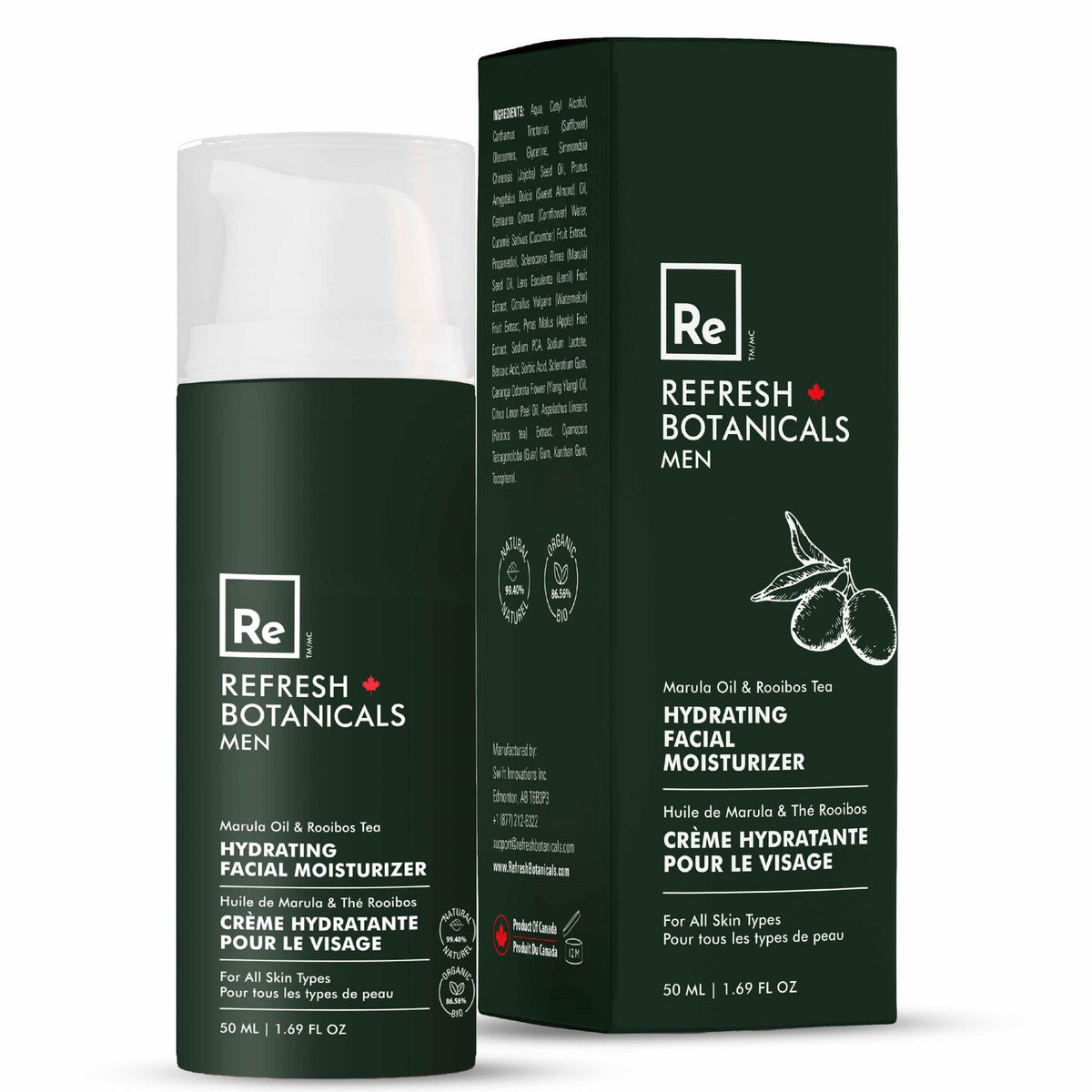 Refresh Botanicals Men Hydrating Facial Moisturizer 50ml - Nature's Source Inc