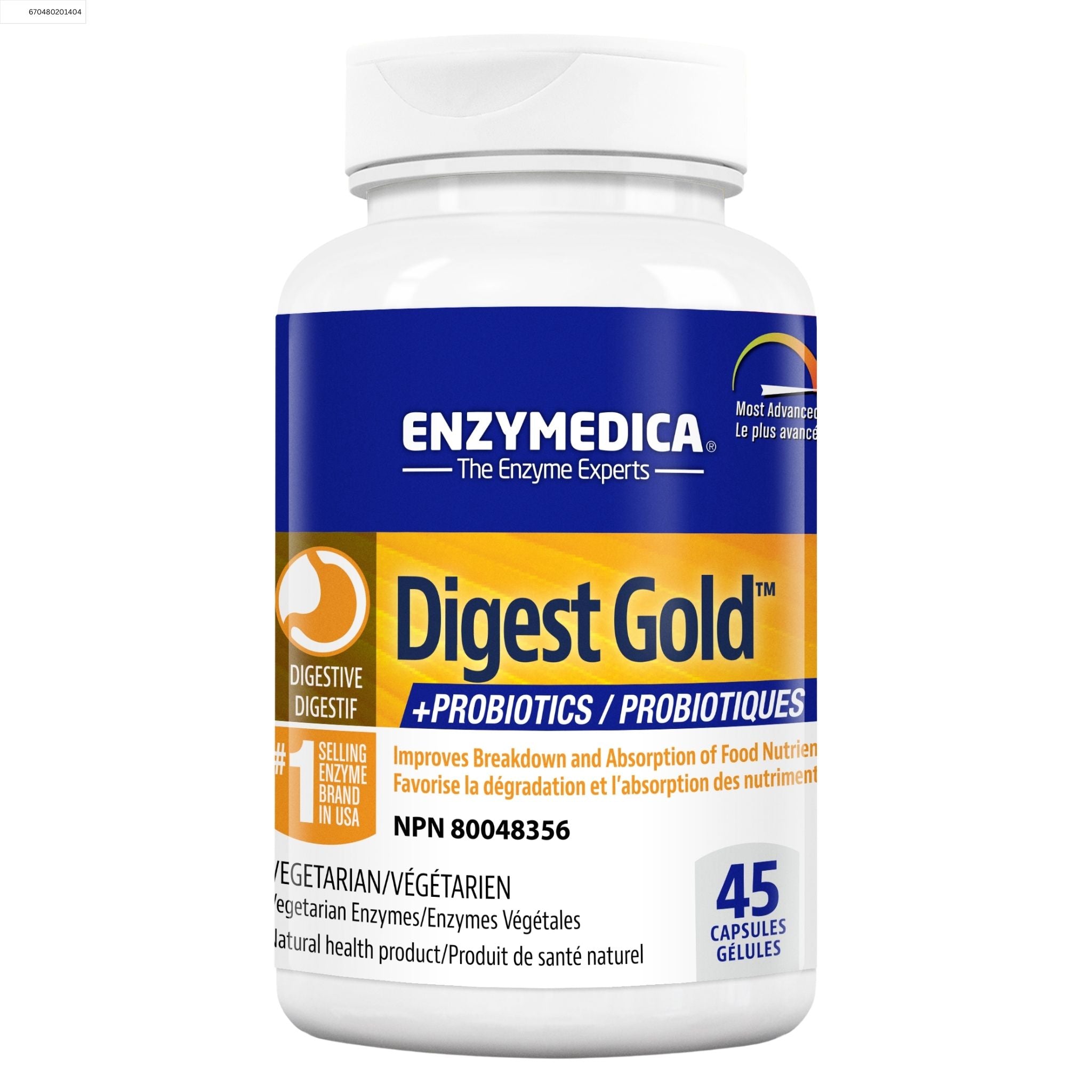 Enzymedica Digest Gold with Probiotic 45 Capsules- Nature's Source