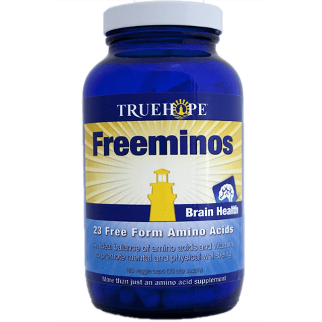 Truehope Freeminos 180 Vegan Caps - Promotes Mental and Physical Wellbeing, Decreases Mental Fatigue, Helps Building Muscle