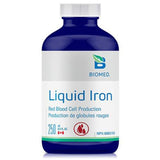 Biomed Liquid Iron 250ml - Supports Hemoglobin, Anemia, Iron Deficiency, Non - constipating Citrate Form of Iron Blended With Vitamin B12 and Folic Acid, Helps Produce Red Blood Cells - Nature's Source Inc