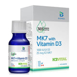 Biomed Mk7 With Vitamin D3 10ml - Maintain Healthy Bones and Teeth, Reducing Risk of Osteoporosis, Enhance Calcium Absorption in Bones - Nature's Source Inc