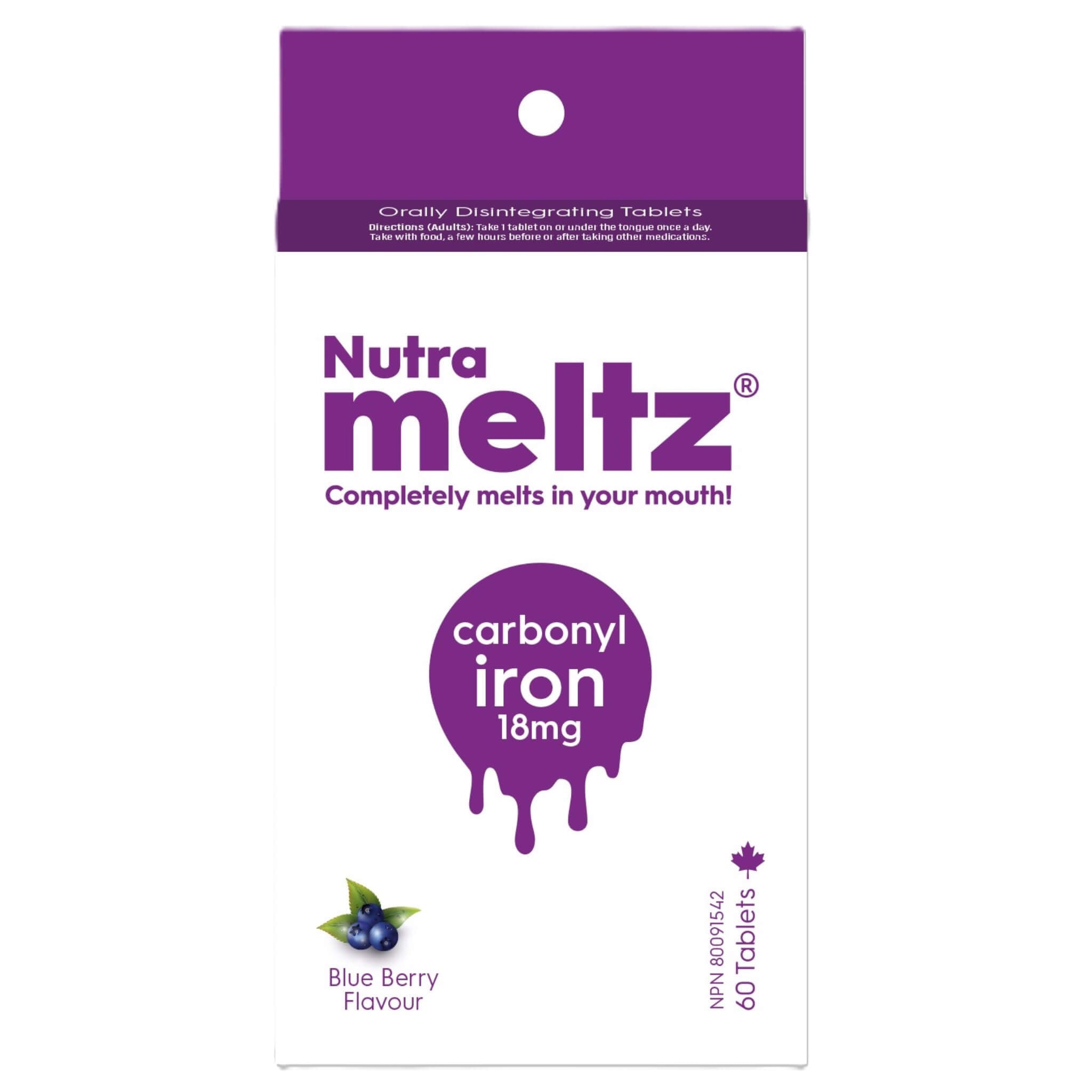 Nutrameltz Carbonyl Iron 18mg 60 Tablets