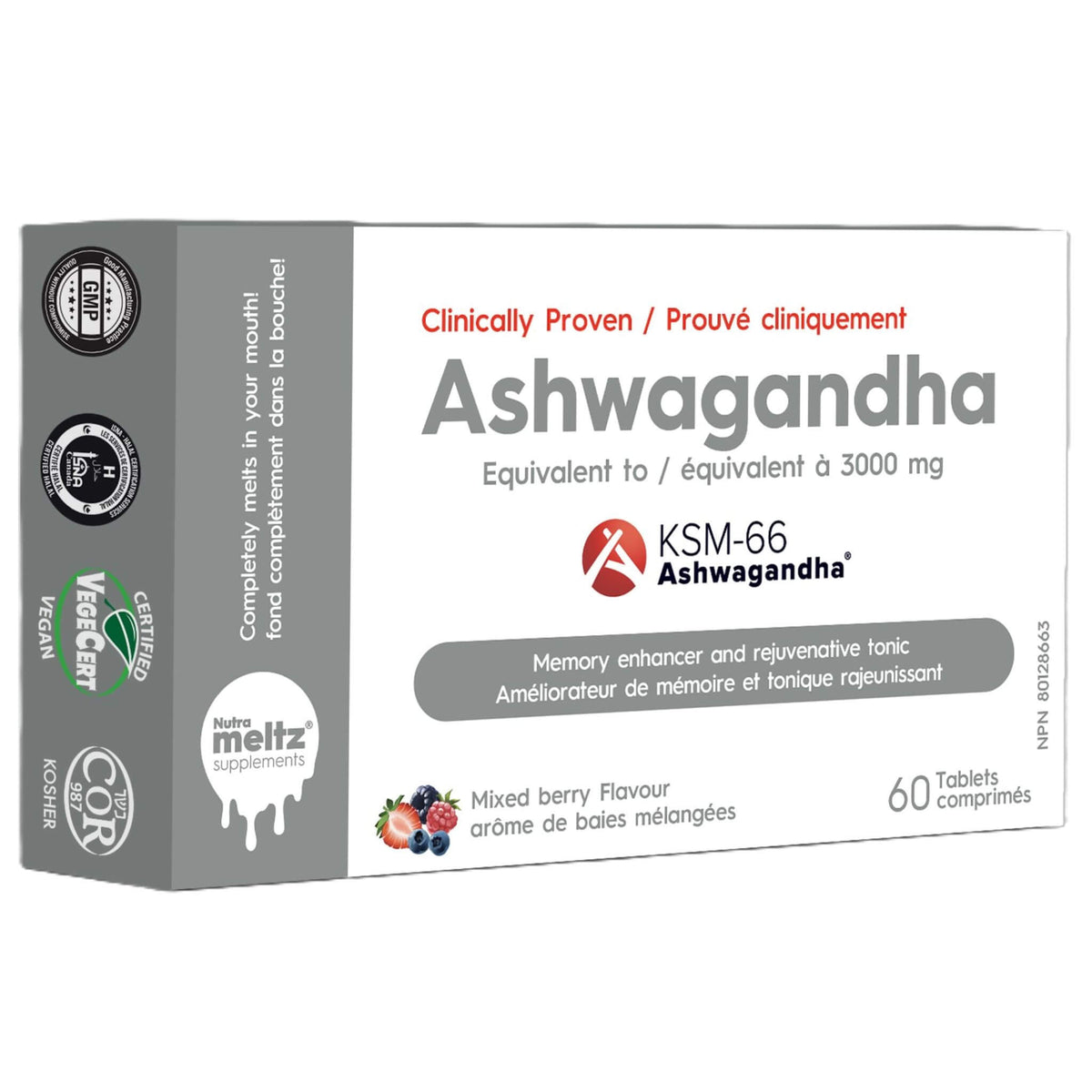 Nutrameltz Ashwagandha 250mg 60 Tablets