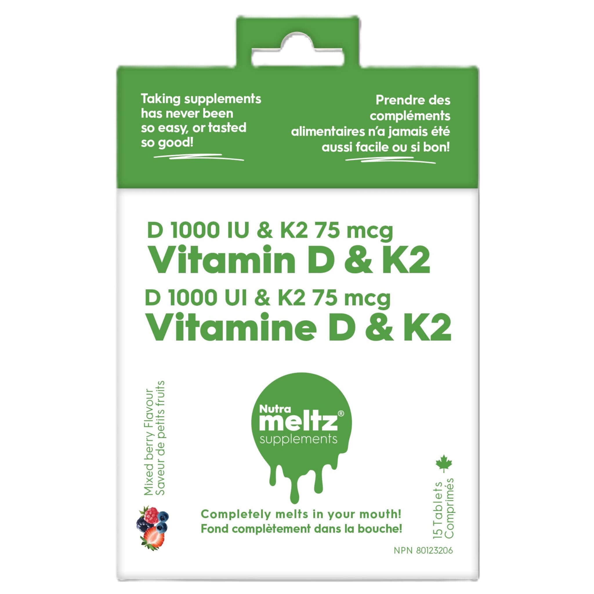 Nutrameltz Vitamin D + K2 15 Tablets