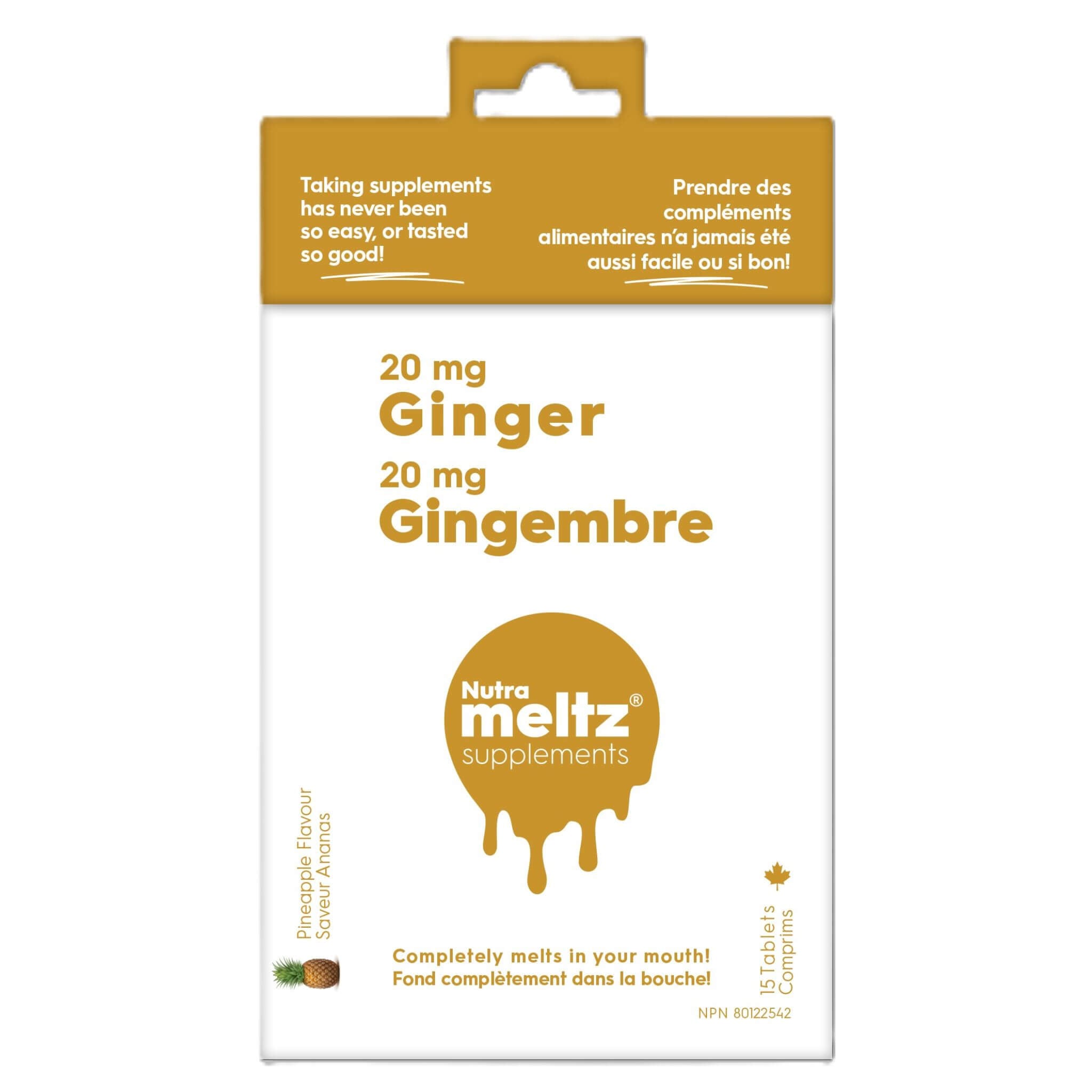 Nutrameltz Ginger 20mg 15 Tablets