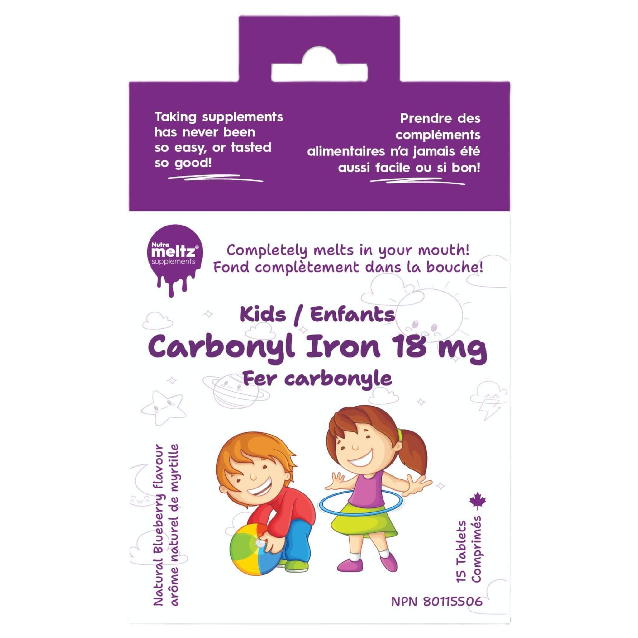 Nutrameltz KIDS Carbonyl Iron 18mg 15 Tablets