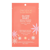 Pacifica Glow Baby Brightening Facial Mask 18ml - Brightening Serum - soaked Sheet Mask Made With Natural Microfibers to Help Instantly Brighten and Hydrate - Nature's Source Inc