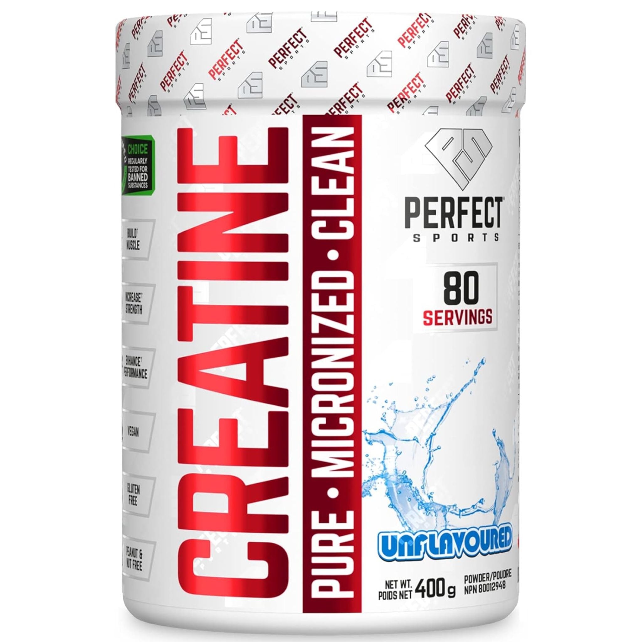 Perfect Sports Creatine Monohydrate, Unflavoured, 400g - Nature's Source Inc