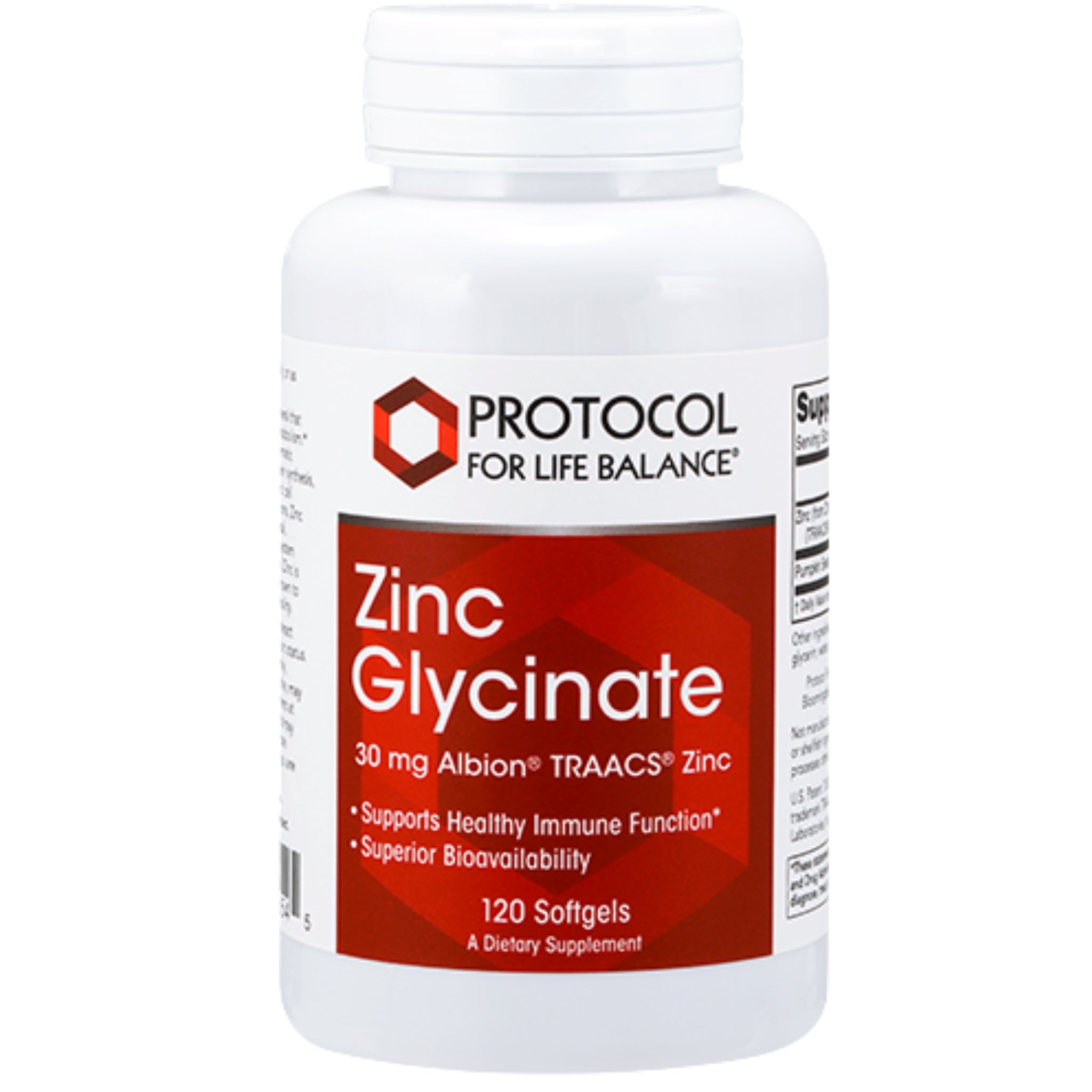 Protocol Zinc Glycinate 30mg 120 Softgels - Nature's Source Inc