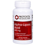 Protocol Alpha Lipoic Acid 600mg Plus 60 Vegetable Capsules - Nature's Source Inc