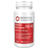 Protocol Vitamin D3 & K2 120 Capsules - Nature's Source Inc