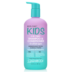 Giovanni Kids 2-1 Shampoo & Conditioner 487ml - Removes Impurities, Leaving Hair Clean And Healthy-Looking, Smooths, Hydrates, And Cleanses In One Rinse, Contains Natural Ingredients With Fragrance That Kids Love