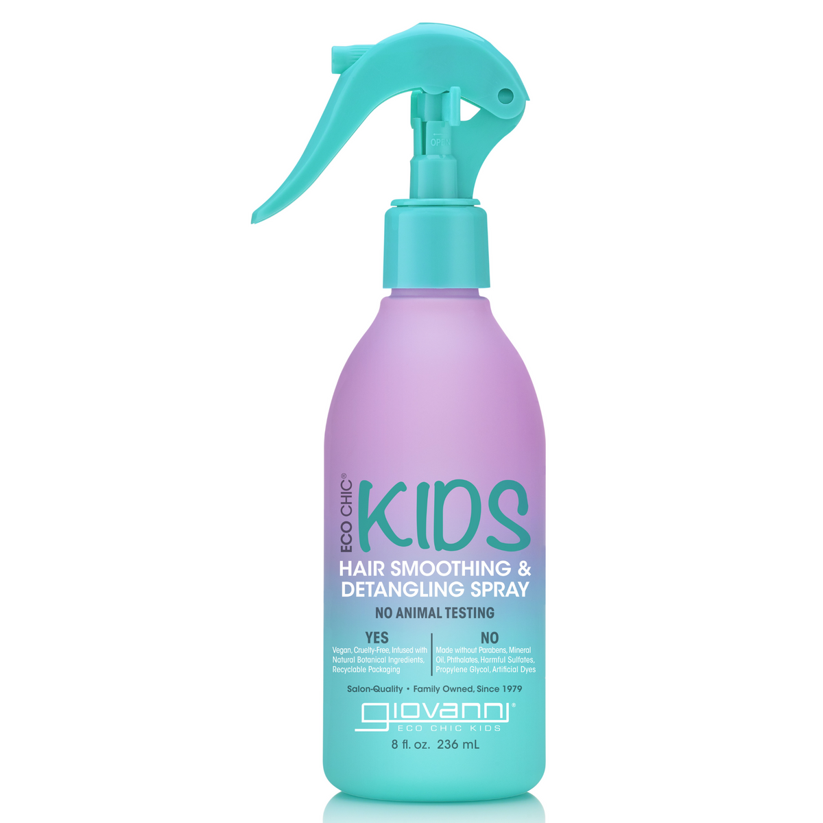 Giovanni Kids Smoothing & Detangling Spray 236ml - Infused With Watermelon And Strawberry, Creates Delightful Fragrance That Kids Will Love, Contains Natural Ingredients In Recyclable Packaging, And Helps Ease Comb-Out