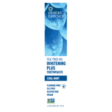 Desert Essence Tea Tree Whitening Plus Toothpaste Cool Mint 176g - Gives A Brighter Smile And Fresh Breath, Contains All - Natural Ingredients, Reduces Plaque, Fights Deep Stains, Perfect Biodegradable Family Toothpaste - Nature's Source Inc
