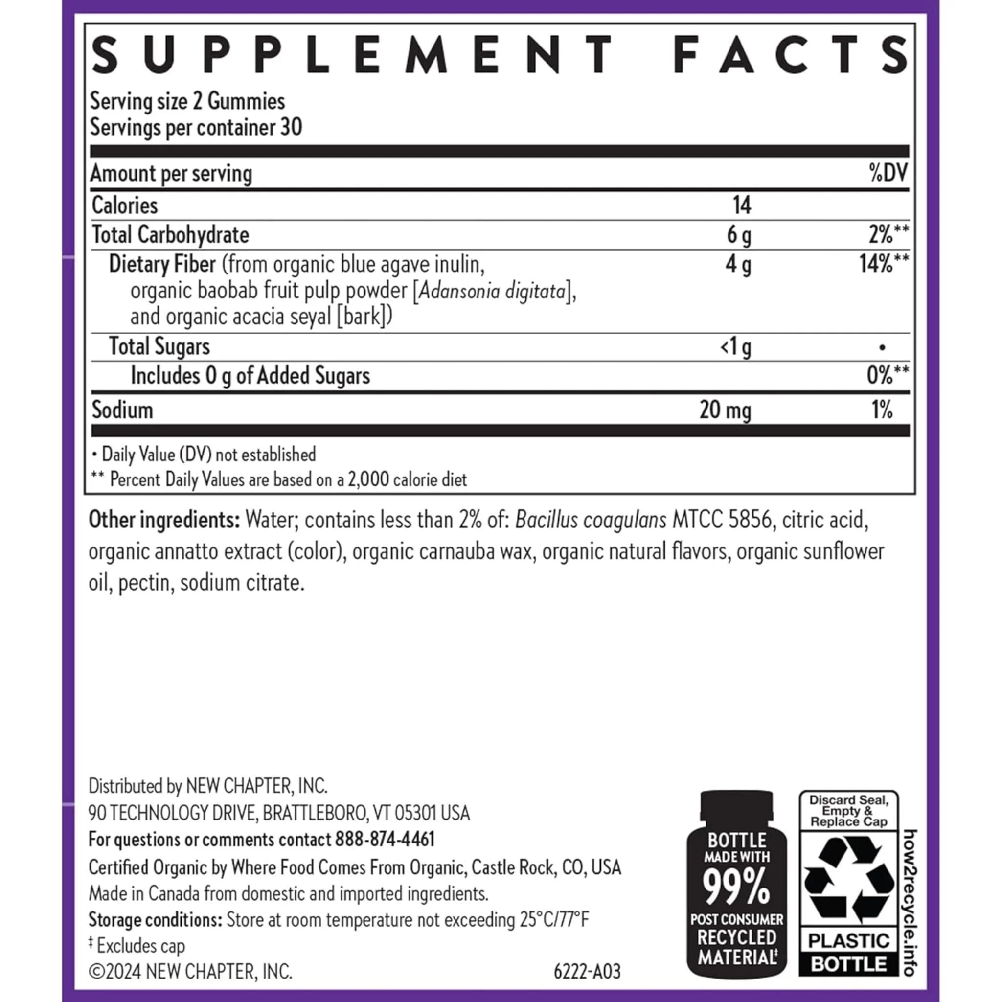 New Chapter Organic Fibre Gummies, 60 Gummies - Nature's Source Inc